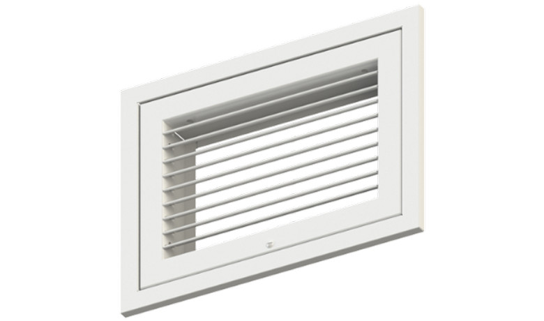 A70DFB Grille, Return, Filter back, 35° Deflection, Horizontal blades, 0.75 Blade spacing, Aluminum