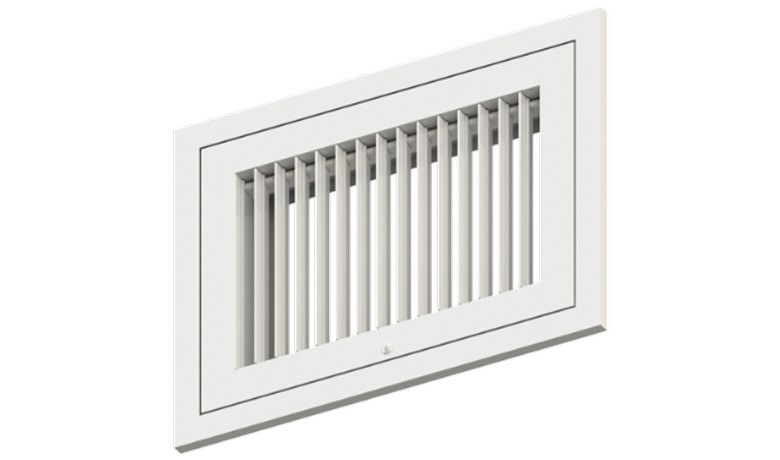 A80FB Grille, Return, Filter back, 0° Deflection, Vertical blades, 0.75 Blade spacing, Aluminum