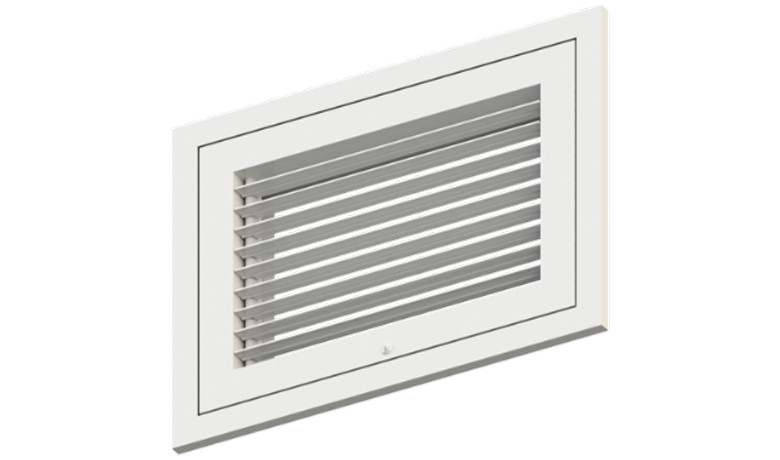 A70FB Grille, Return, Filter back, 0° Deflection, Horizontal blades, 0.75 Blade spacing, Aluminum