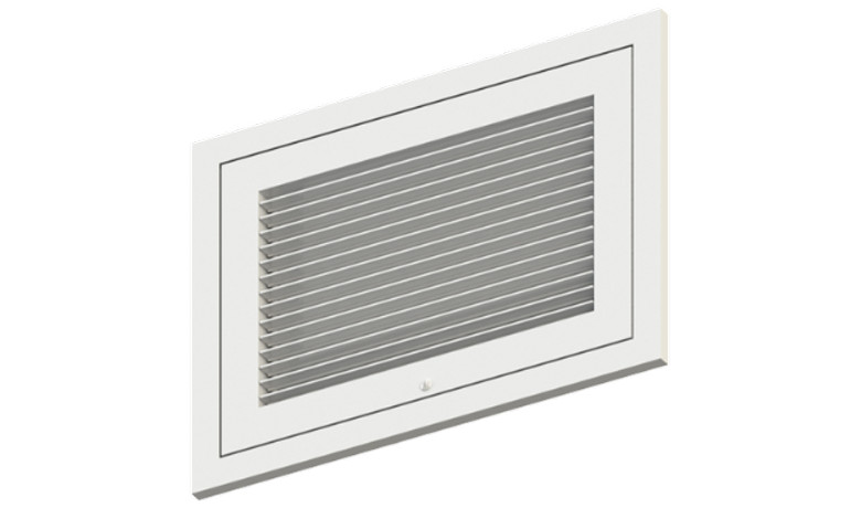 T75FB Grille, Return, Filter back, 0° Deflection, Horizonal blades, 0.5 Blade spacing, Steel